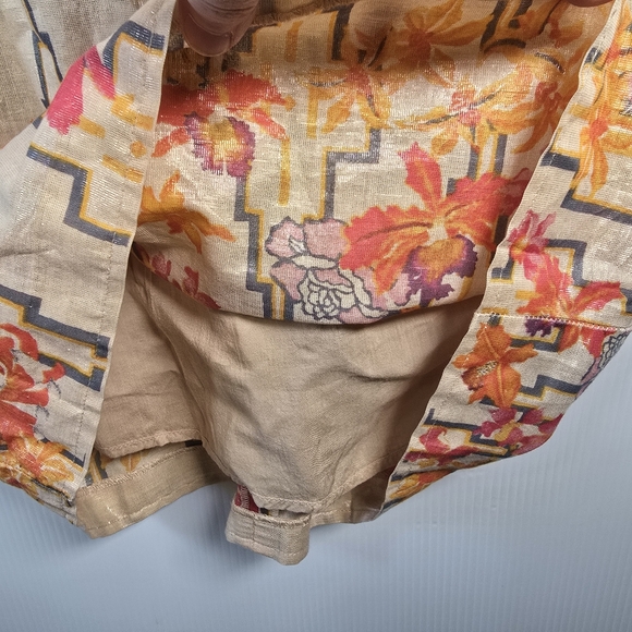 Free People Floral "The Big Bang" Metallic Aztec Mini Sleeveless Dress Size 6/Sm - Picture 11 of 16